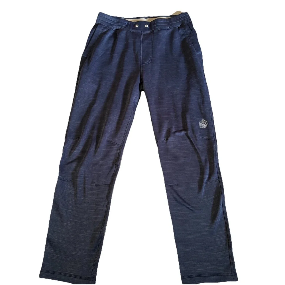 Stio Sweatpants Mens M Heather Blue Hiking Outdoors Zip Pocket Training Gym Logo